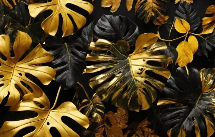 Black and Gold Foliage Texture